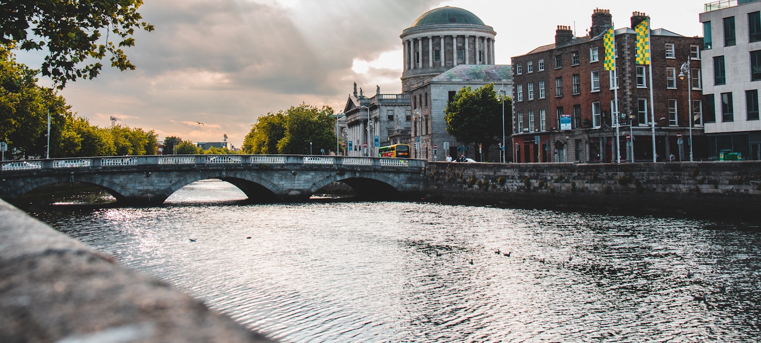 La rivière Liffey à Dublin en fin de journée