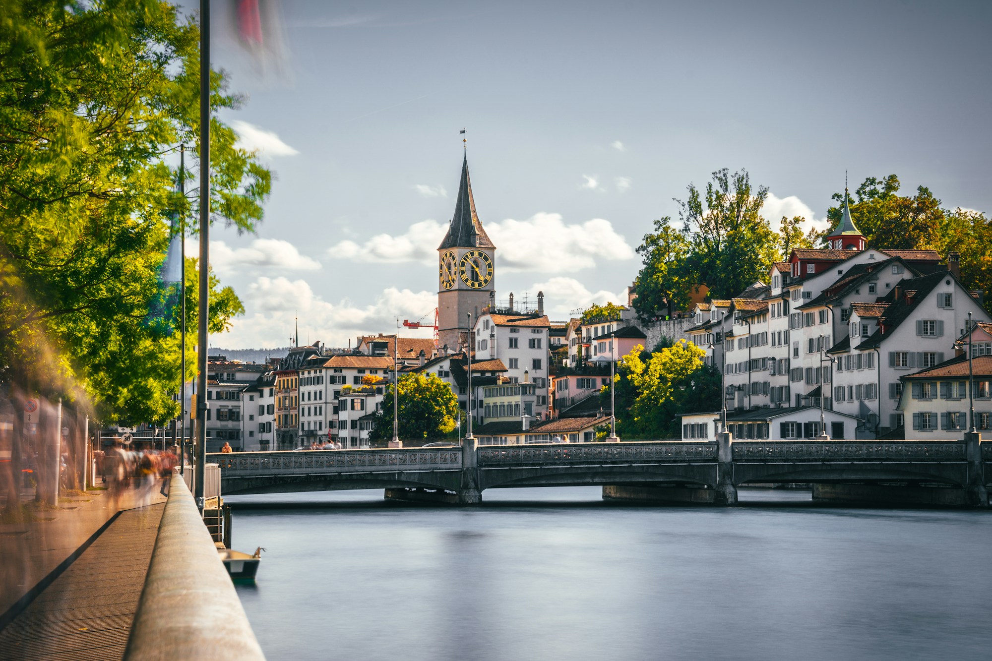 Bridge over the Zurich quays, close to the Street Parade route