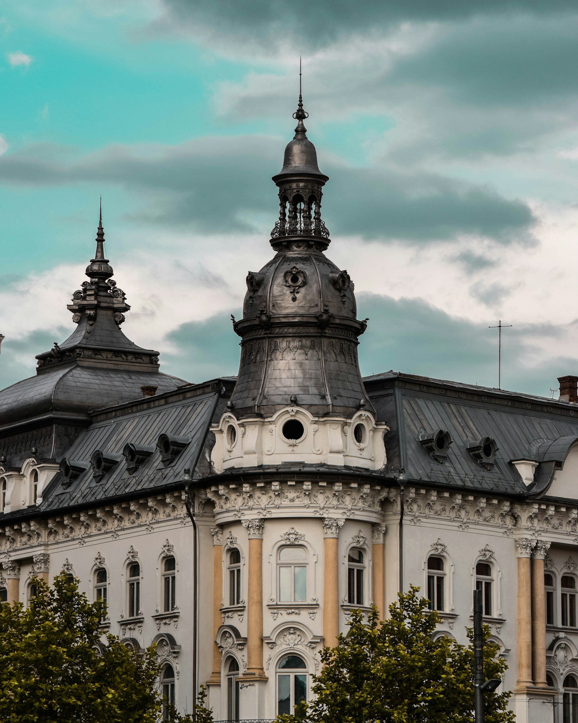 Cluj-Napoca city centre with baroque architecture and historic buildings