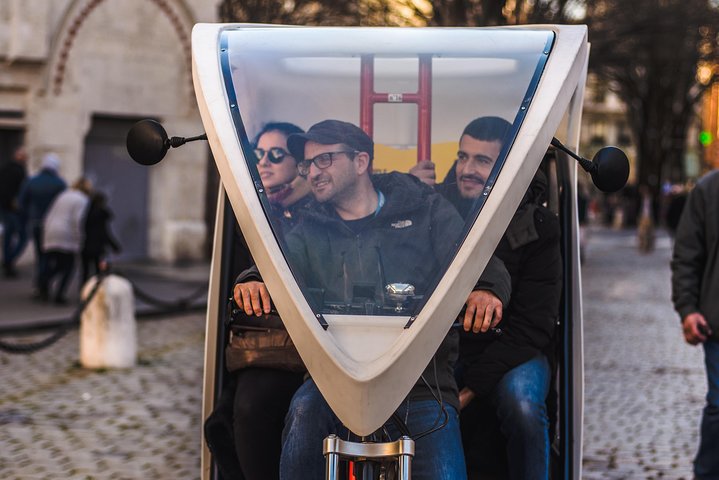 Pedicab in front of Saint-Jean Cathedral in Vieux Lyon