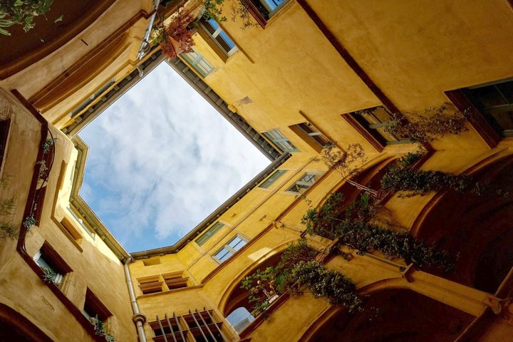 Renaissance courtyard of the Grandes Traboules in Vieux Lyon