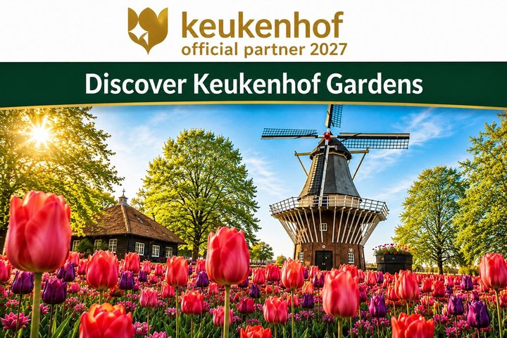 Bus touristique et jardins de Keukenhof en pleine floraison