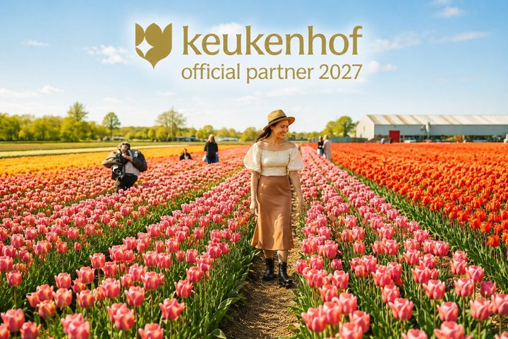 Champ de tulipes et ferme familiale près de Keukenhof