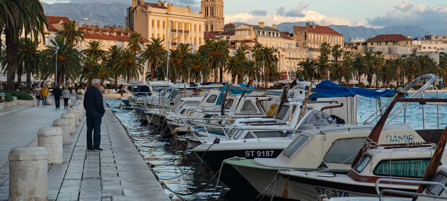 Split's Riva waterfront with Diocletian's Palace in the background