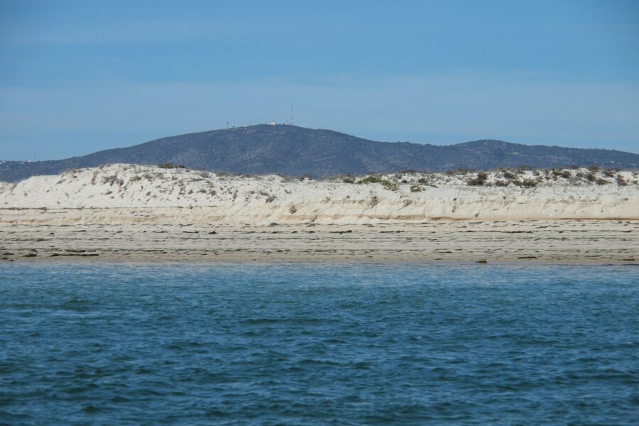 Vue sur l'île d'Armona et la lagune de la Ria Formosa, dans l'est de l'Algarve