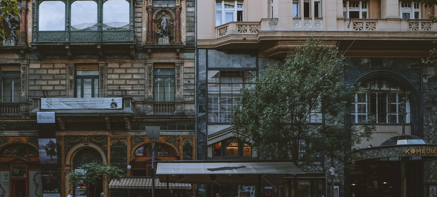 Cobblestone street in Budapest's Jewish Quarter, Erzsébetváros