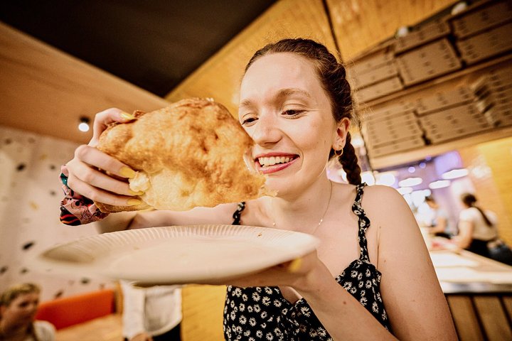 Food tasting at a restaurant in Budapest's Jewish Quarter