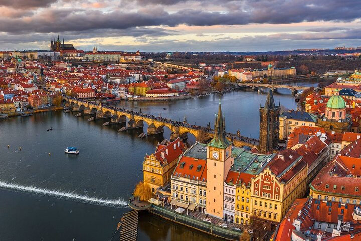 Vltava cruise and Czech lunch on a guided Prague tour