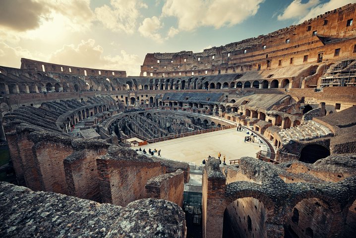 Coliseo Roma Arena Floor suelo arena reconstituido visita guiada grupo