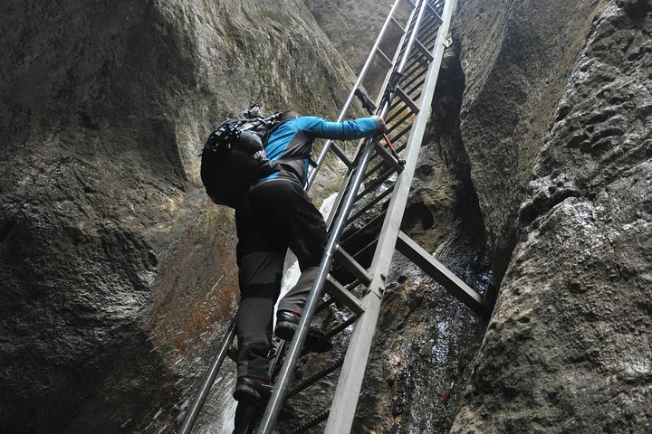 Passerelle metalliche nel canyon delle 7 scale vicino a Brasov