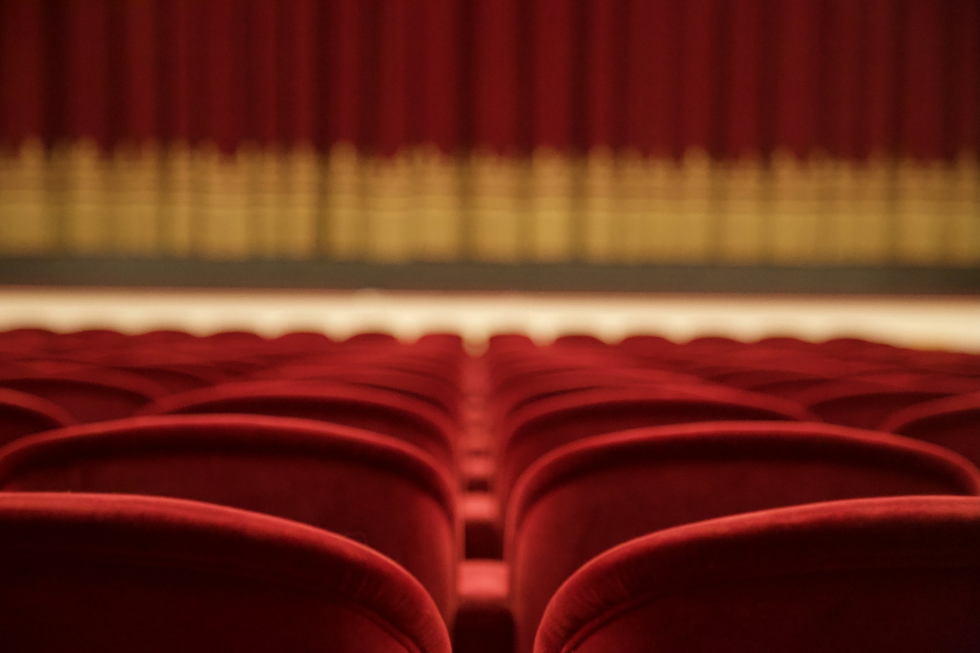 Salle de cinéma vide avant une projection, ambiance festival