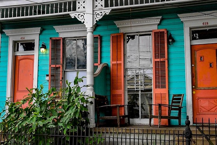 Colorful wooden houses in a residential New Orleans neighborhood