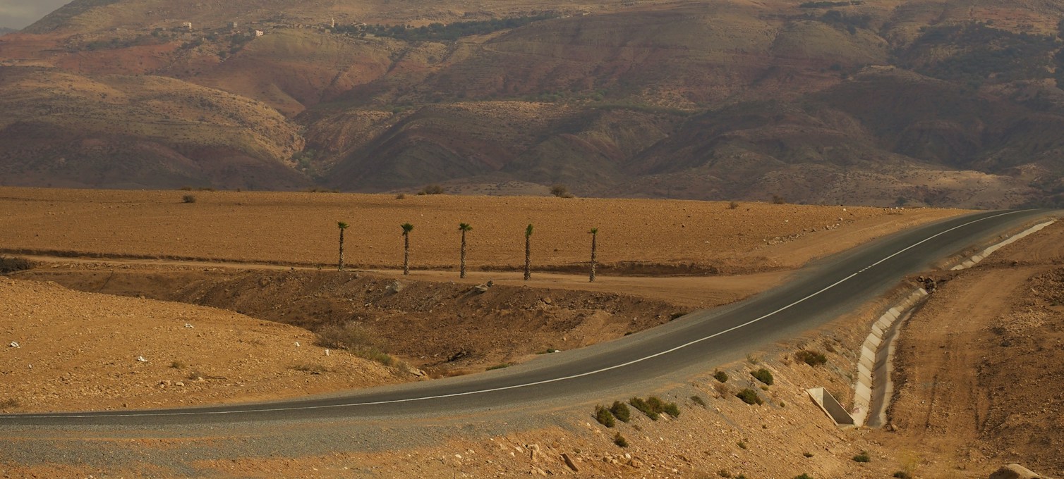 Vue sur les montagnes de l'Atlas depuis les environs de Marrakech