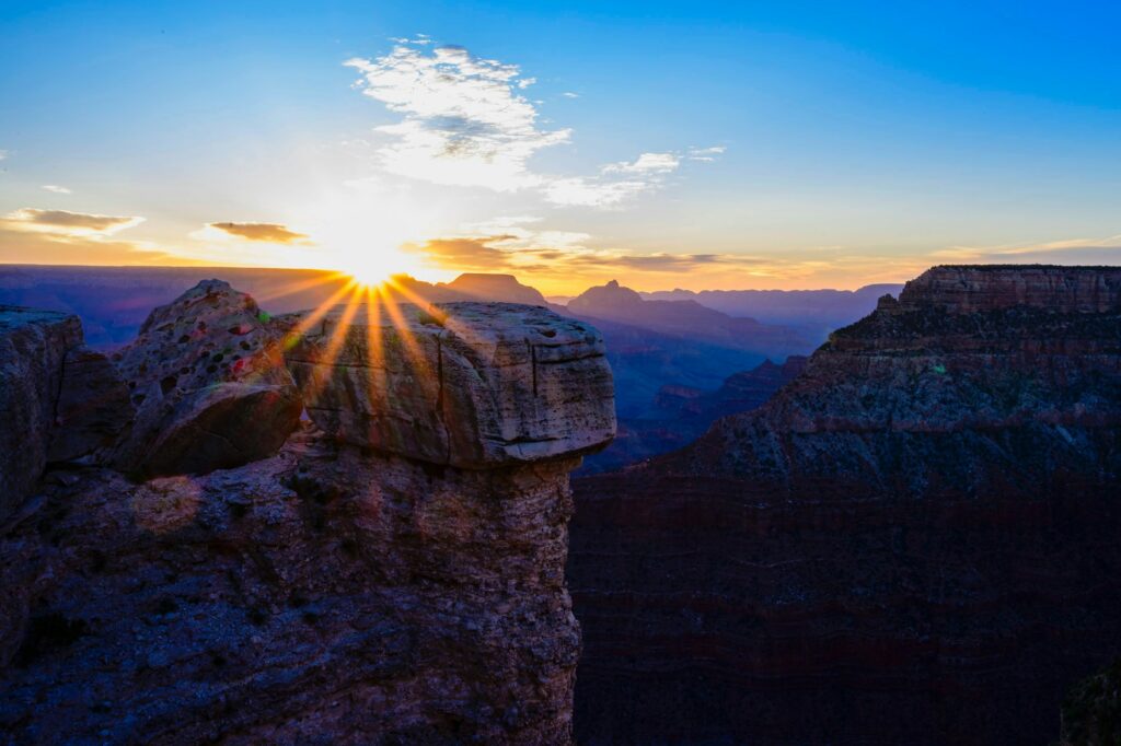 Sunrise over the Grand Canyon South Rim, a classic day trip from Las Vegas