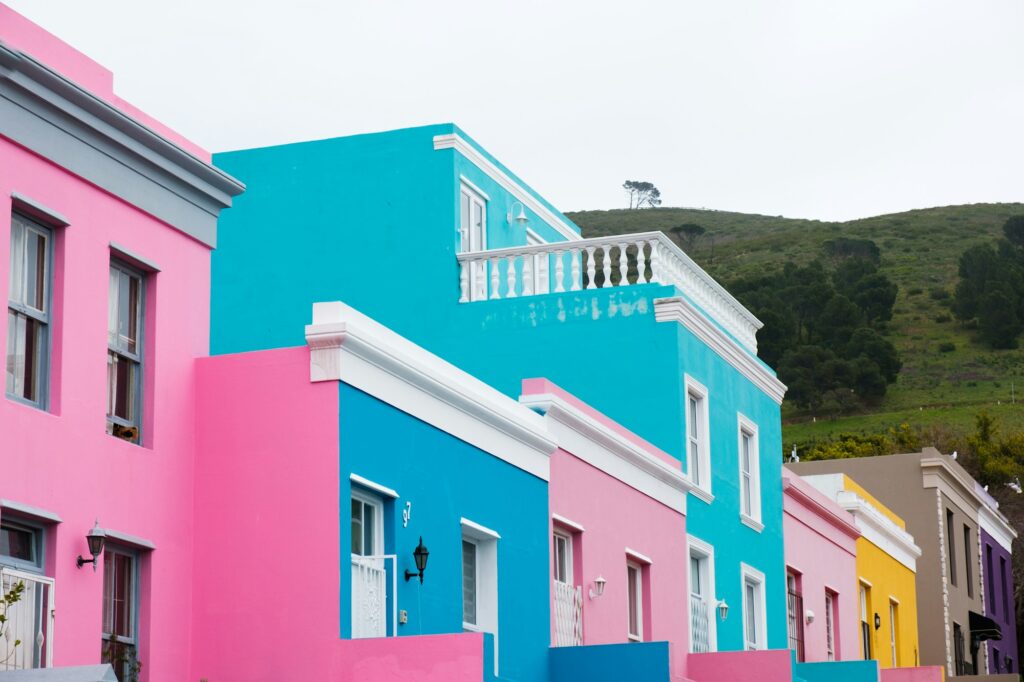 Maisons colorées du Bo-Kaap au Cap