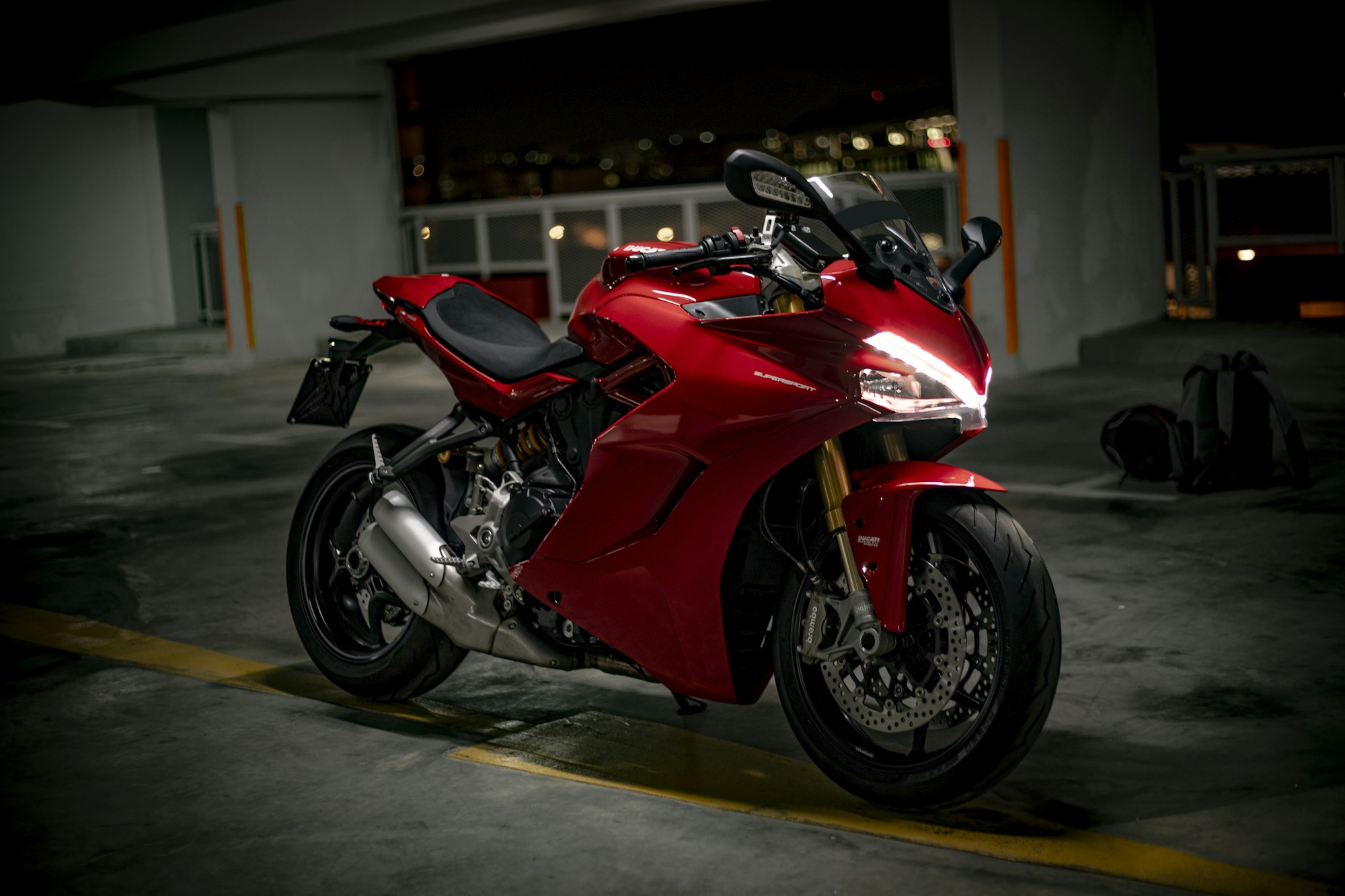 Red and black sports motorcycle