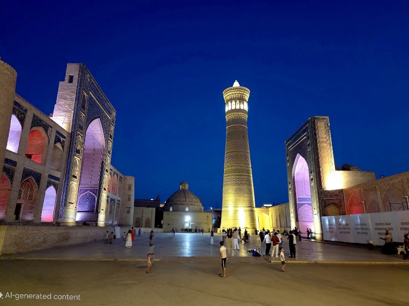 Complexe Poi Kalon : minaret et mosquée Kalon – Khakikat Str. 9, Buxoro, Buxoro Viloyati, Ouzbékistan (photo 2)