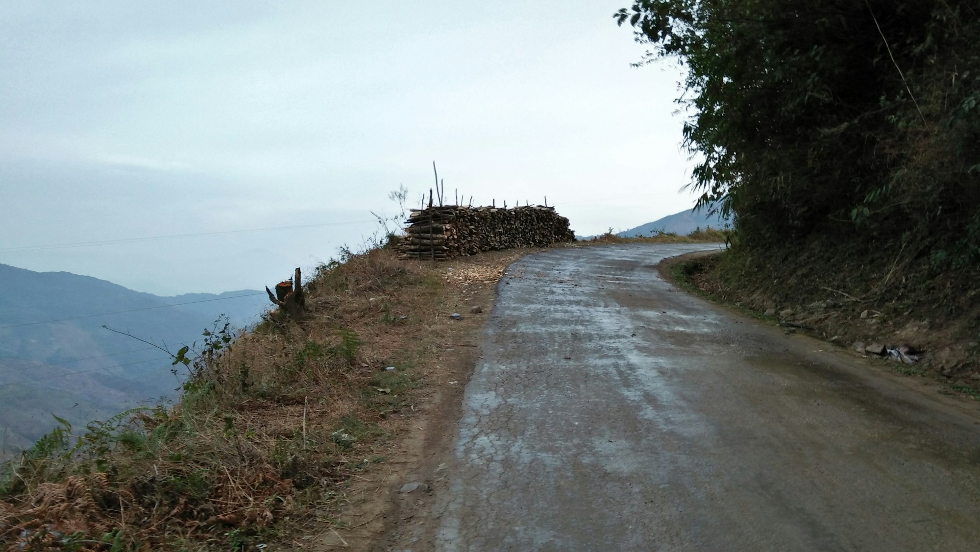Winding road through the hills of Nagaland, north-east India