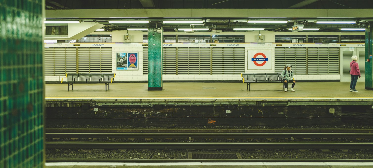 Train platform at a London station