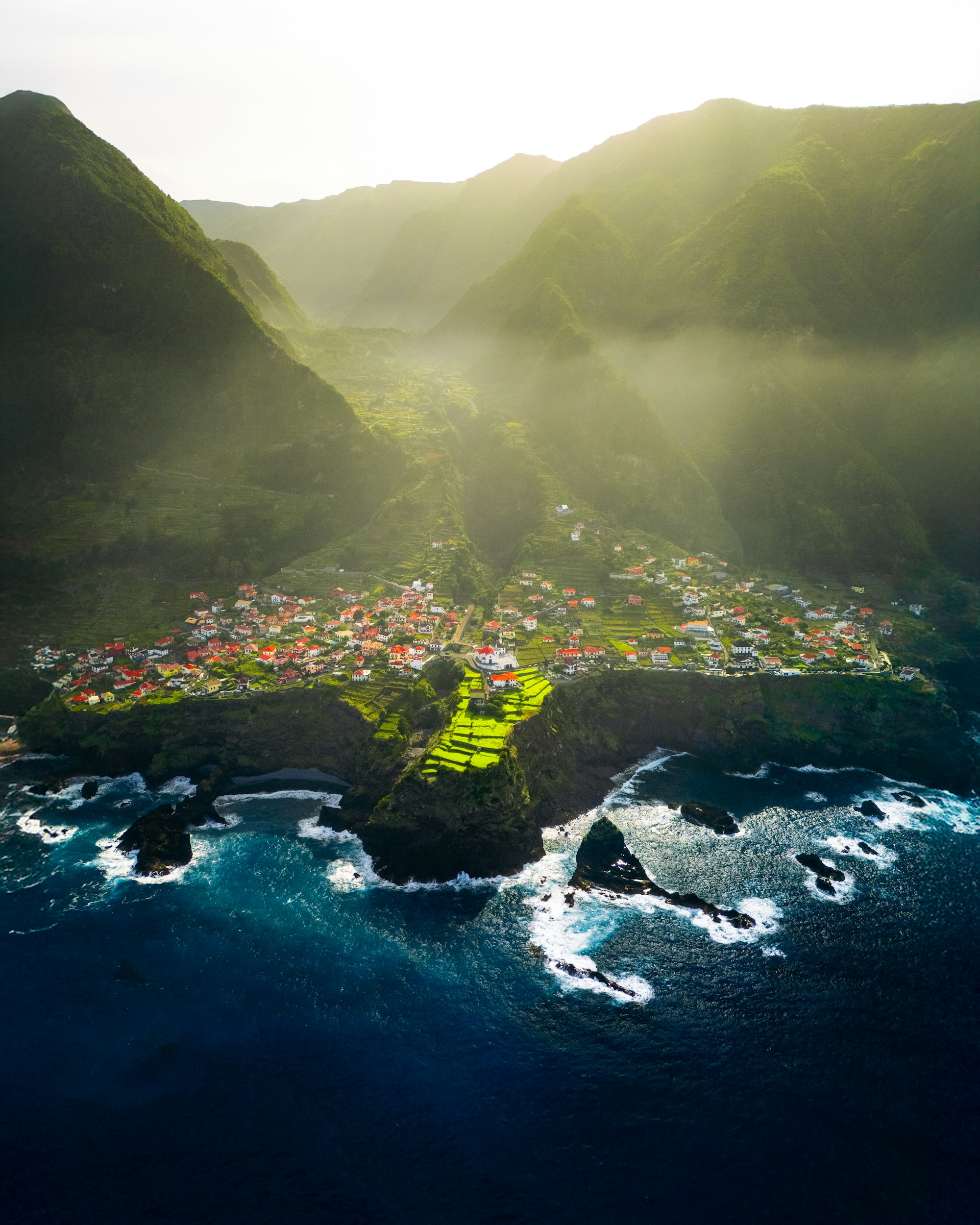 Rocky coast at Seixal, on the west of Madeira island