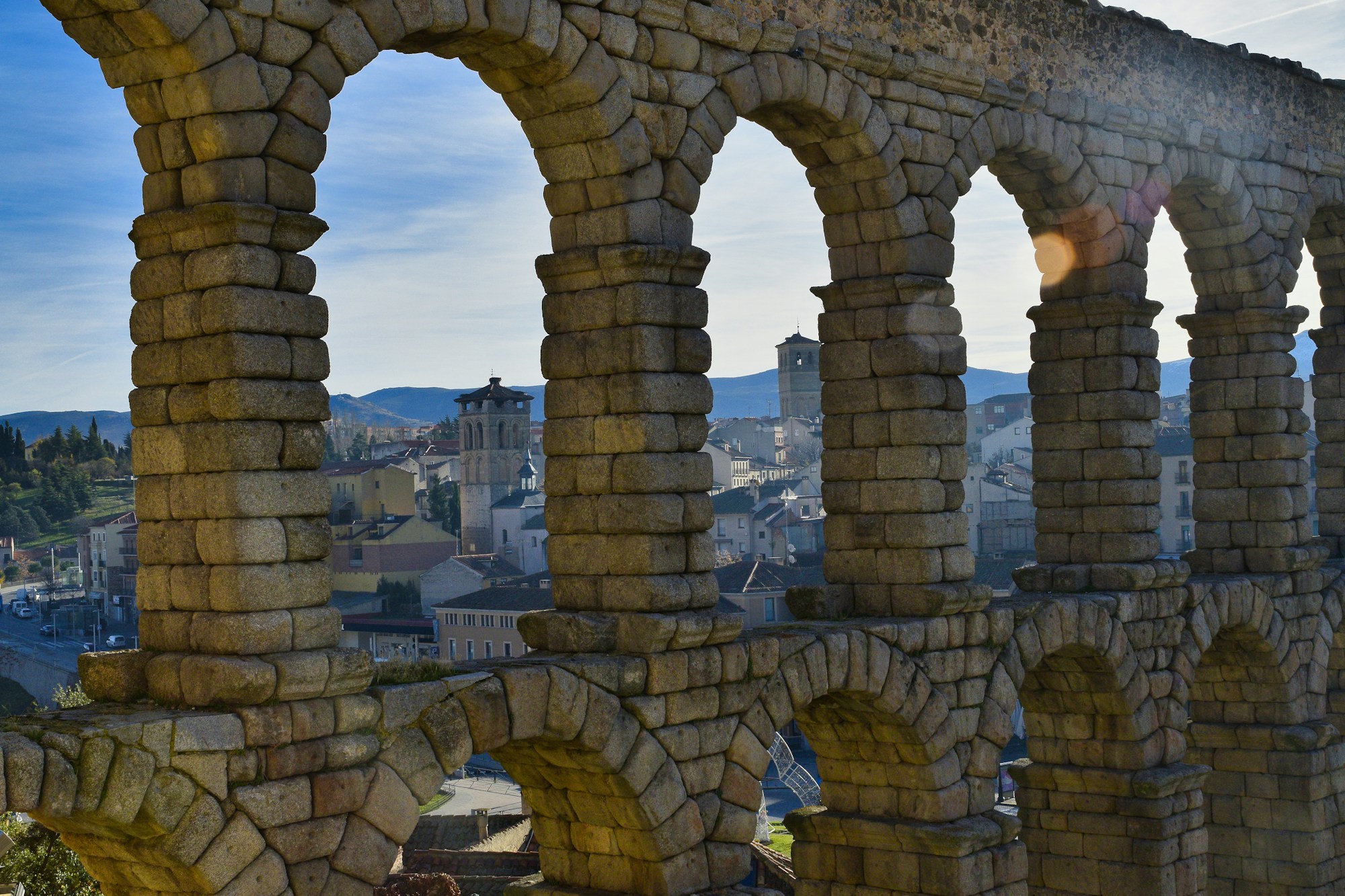 Römischer Aquädukt von Segovia in Kastilien und León