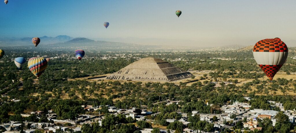 The Pyramid of the Sun at Teotihuacan, north of Mexico City, in morning light