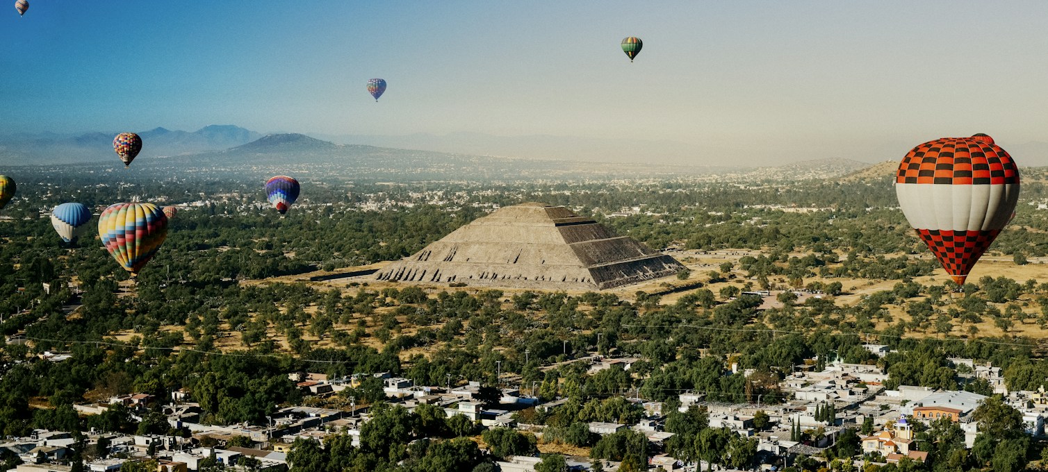 The Pyramid of the Sun at Teotihuacan, north of Mexico City, in morning light
