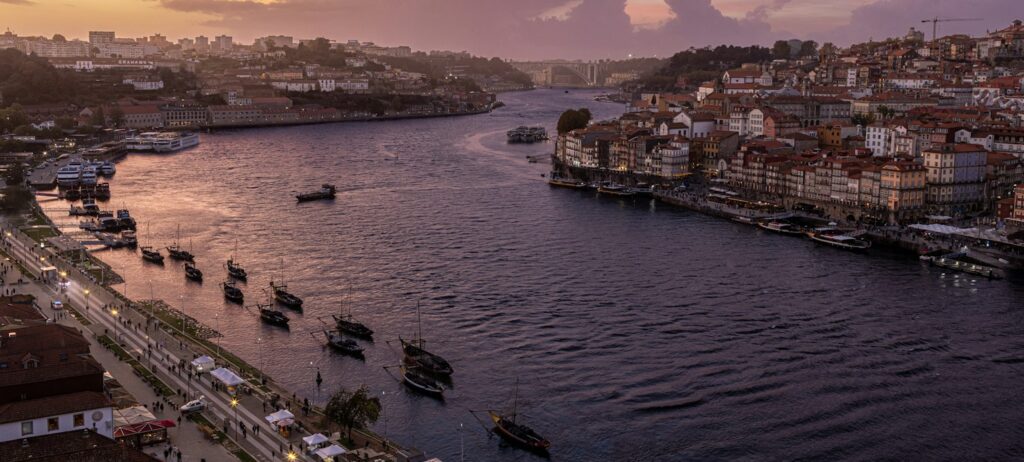 Boats on the Douro River at Porto