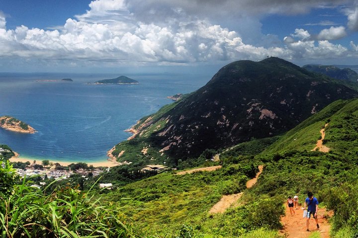 Ridge path above the sea in the hills of Hong Kong