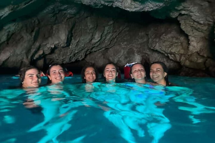 Photo from the Viator listing for the seven caves and Blue Cave speedboat tour