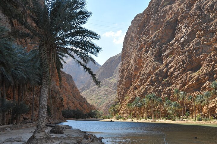 Wadi Shab canyon and its pools of water