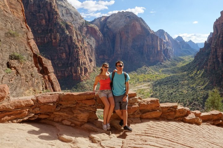 Red cliffs of Zion National Park on a small-group tour from Las Vegas