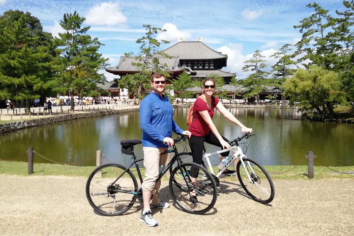 Bicycle parked in front of a Nara temple