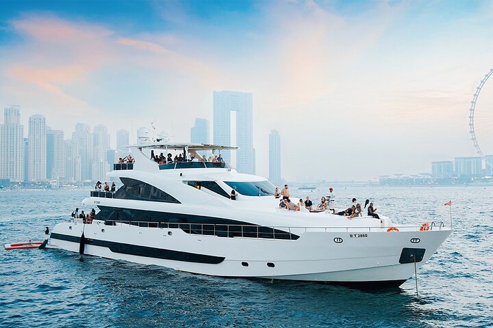 Superyacht moored in Dubai Harbour