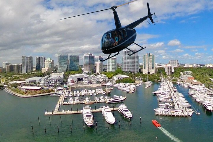 Helicopter over the Miami coastline