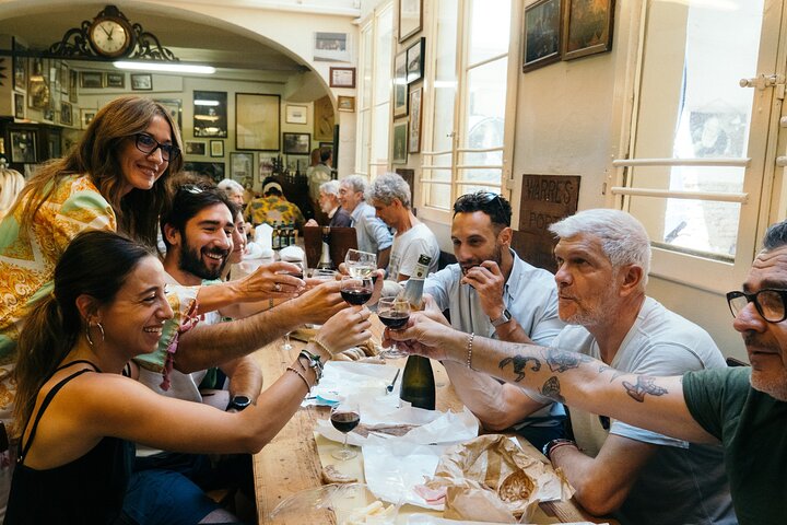 Tasting fresh pasta during a walking food tour
