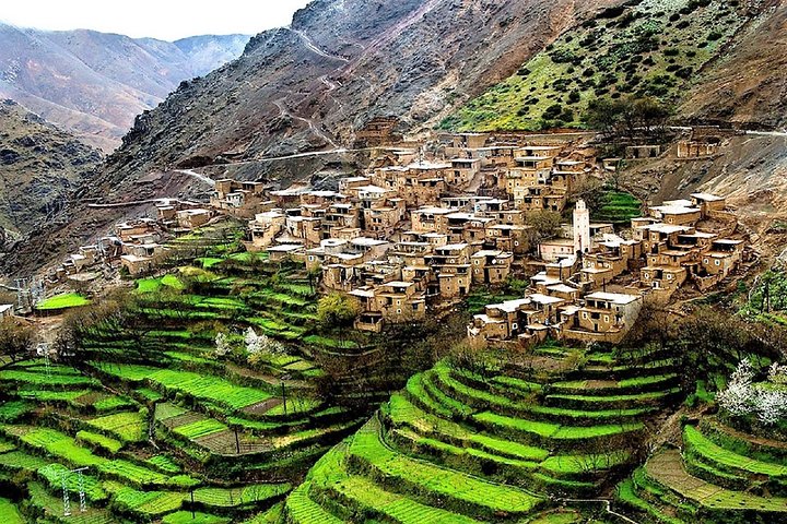 Panoramic view over an Atlas valley on the five-valley day trip