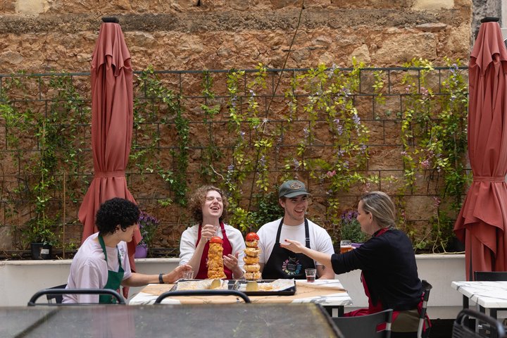 Greek cooking class in Athens, pita gyros made from scratch