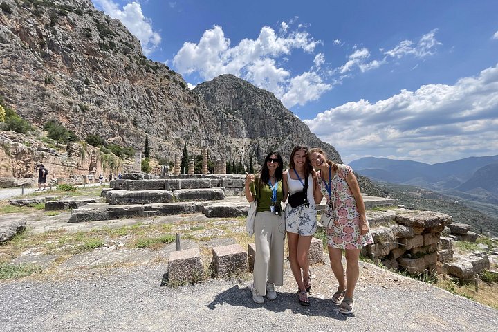 Delphi archaeological site on the mountainside