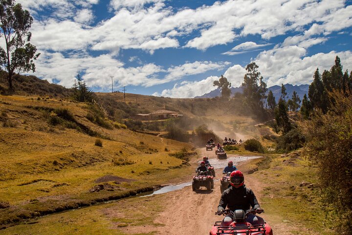 Quad bike on the trail to the Moray and Maras salt mines