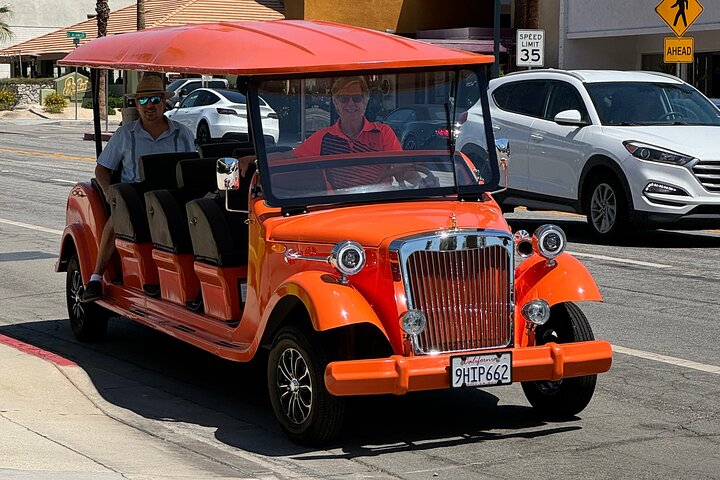 Six-seat golf cart in Palm Springs