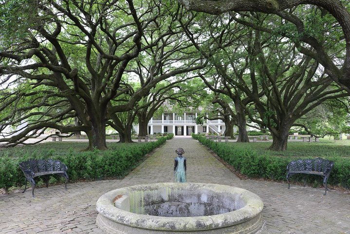 Alley and buildings of a plantation near New Orleans