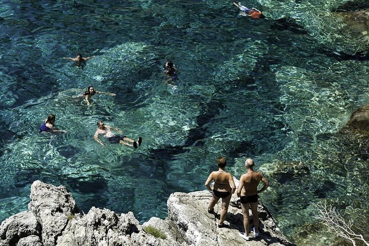 Photo from the Viator listing for the Blue Cave and Šunj Beach small-group boat tour