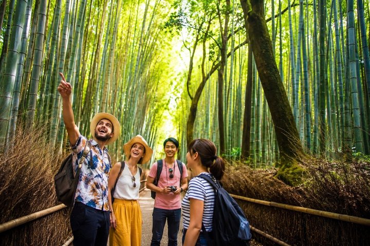 Arashiyama à pied avec un guide : bambouseraie, temple Tenryu-ji et parc des singes – Gare de Saga-Arashiyama, porte nord, Kyoto (photo 2)