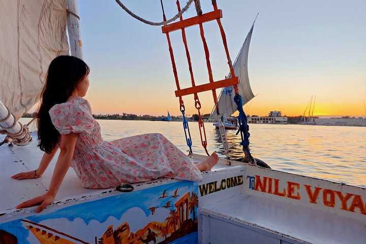 Balade privée en felouque au coucher du soleil – Corniche du Nil, Louxor, Égypte (photo 3)