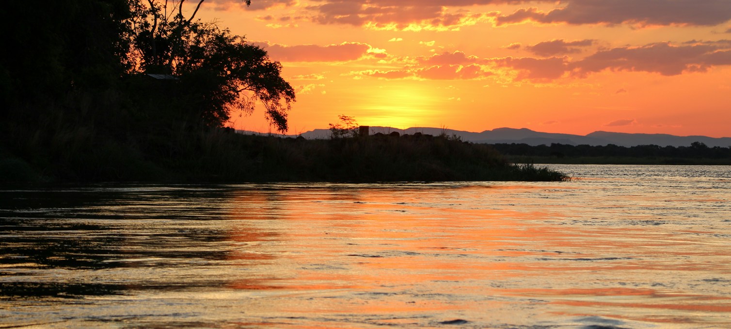 Sunset over the Zambezi near Livingstone